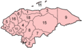 Honduras Departments Numbered - Mapsof.Net Map