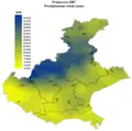 Hydrographic Map Veneto (rain) - Mapsof.Net Map