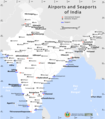 India Airports And Seaports Map - Mapsof.Net Map