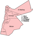 Jordan Governorates Named - Mapsof.Net Map