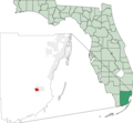 Map of Florida Highlighting Florida City - Mapsof.Net Map
