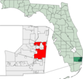 Map of Florida Highlighting Fort Lauderdale - Mapsof.Net Map