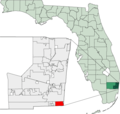 Map of Florida Highlighting Hallandale - Mapsof.Net Map