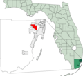 Map of Florida Highlighting Hialeah - Mapsof.Net Map