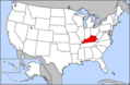 Map of Usa Highlighting Kentucky - Mapsof.Net Map