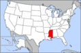 Map of Usa Highlighting Mississippi - Mapsof.Net Map