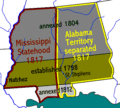 Mississippi Territory Dark - Mapsof.Net Map