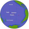 Pacific Ocean Pitcairn Island On Globe View English - Mapsof.Net Map