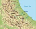 Physical Map Abruzzo - Mapsof.net