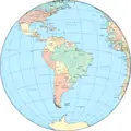 Political South America Globe - Mapsof.Net Map