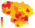 Population Density In Municipalities of Lithuania (blank) - Mapsof.Net Map