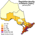 Population Density Ontario - Mapsof.Net Map
