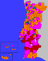 Portuguese Municipalities Parties - Mapsof.Net Map