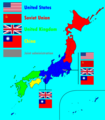 Proposed Postwar Japan Occupation Zones - Mapsof.Net Map