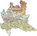 Pysical Map Lombardy - Mapsof.Net Map