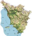 Pysical Map of Tuscany - Mapsof.net