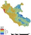Rainfall Map of Lazio - Mapsof.Net Map