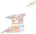 Regiones De Trinidad Y Tobago - Mapsof.Net Map