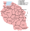 Regions of Tanzania - Mapsof.Net Map