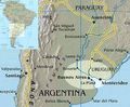 Rioplatense Spanish Area Main Cities - Mapsof.Net Map