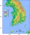 South Korea Topography - Mapsof.Net Map