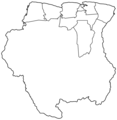Suriname Districts Blank - Mapsof.Net Map