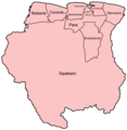 Suriname Districts Named - Mapsof.Net Map
