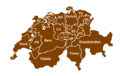Swiss Cantons Brown - Mapsof.Net Map