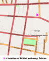 Tehran British Embassy Map - Mapsof.Net Map