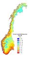 Temp Normal Norway - Mapsof.Net Map