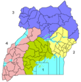 Ugandaregionsnumbered - Mapsof.Net Map