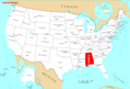 Where Is Alabama Located - Mapsof.Net Map