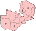 Zambia Provinces Numbered - Mapsof.Net Map