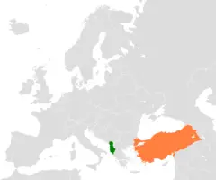 Albania Turkey Locator 1