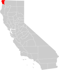 California County Map (del Norte County Highlighted)