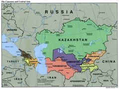 Caucasus Central Asia Political Map 2000 2