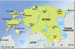 Estonia Topographic Map