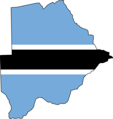 Flag Map of Botswana