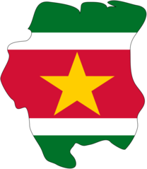 Flag Map of Suriname