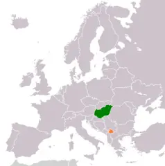 Hungary Kosovo Locator