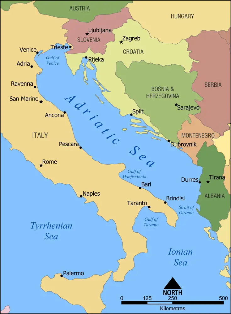Adriatic Sea Map - Mapsof.Net