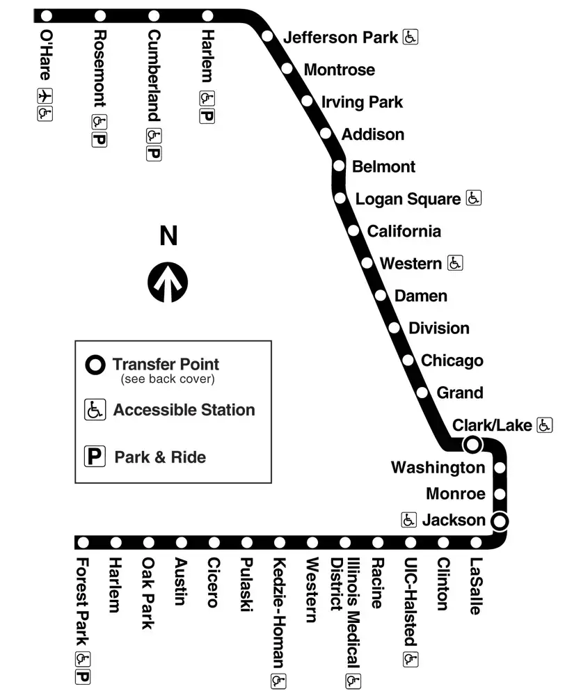 Blue Line Train Map Chicago Blue Line Map (Train) - Mapsof.net