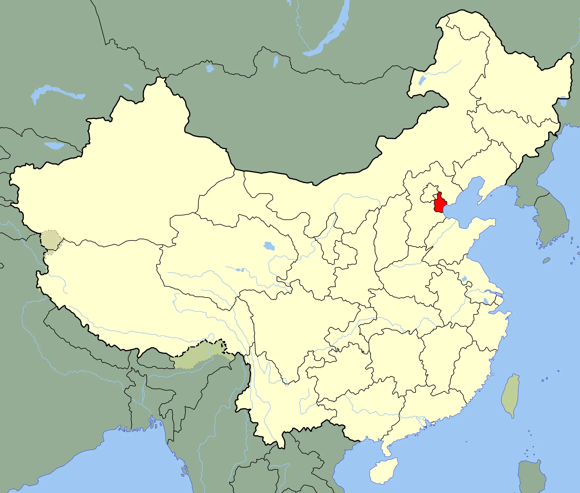China Tianjin Location Map • Mapsof.net