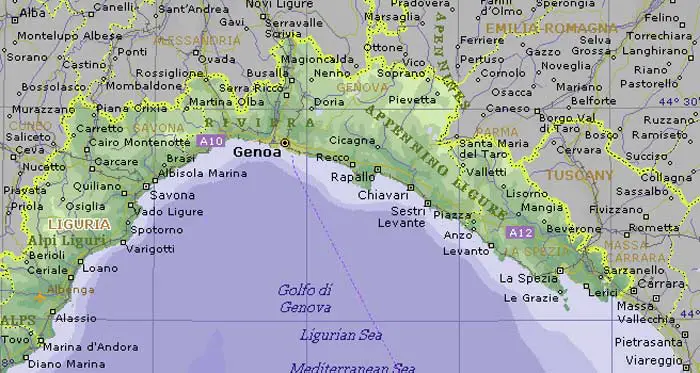 Cartina Liguria