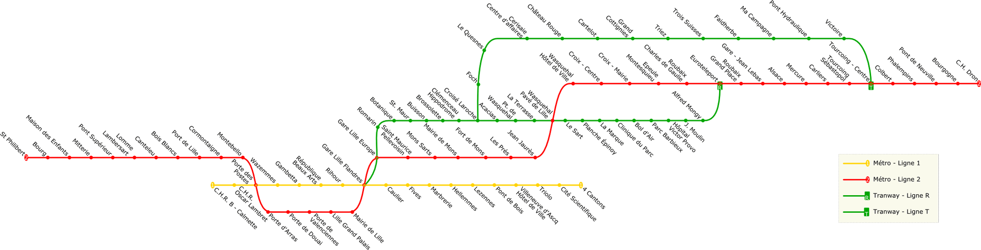 Lille Metro Suburban Metro Map - MapSof.net