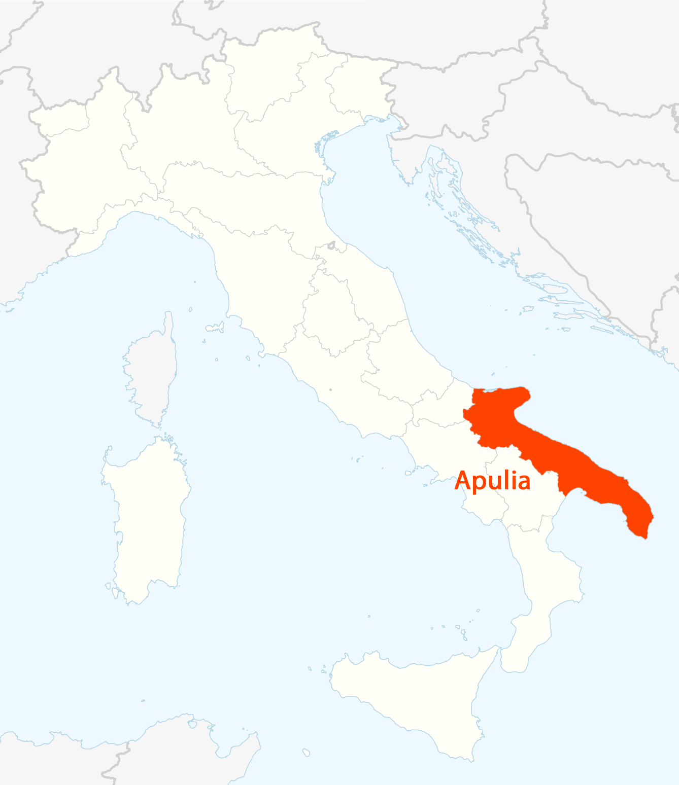 Location of Apulia Map