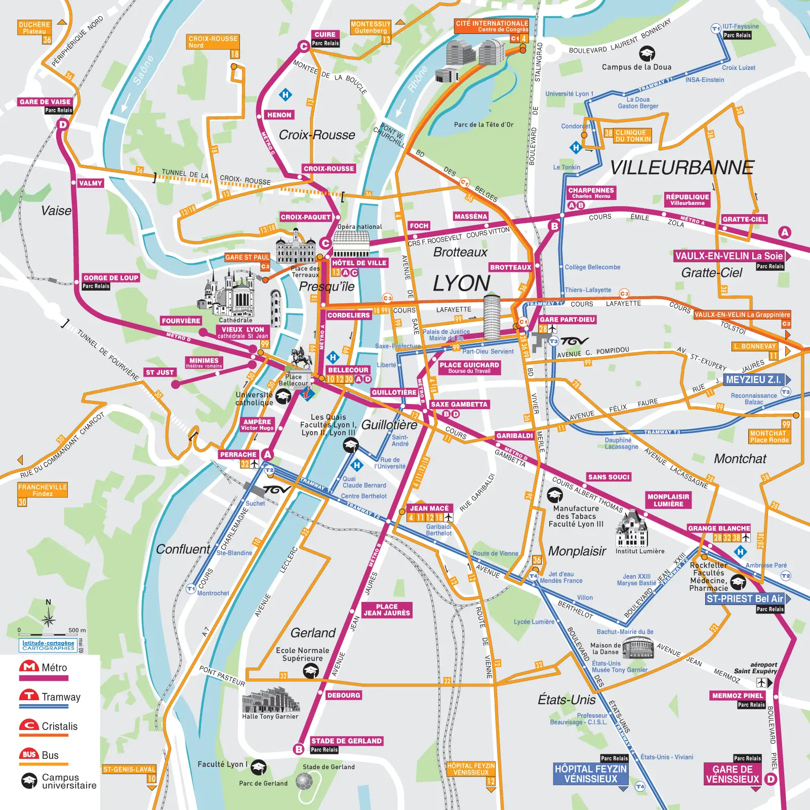 Lyon Transport Map - MapSof.net