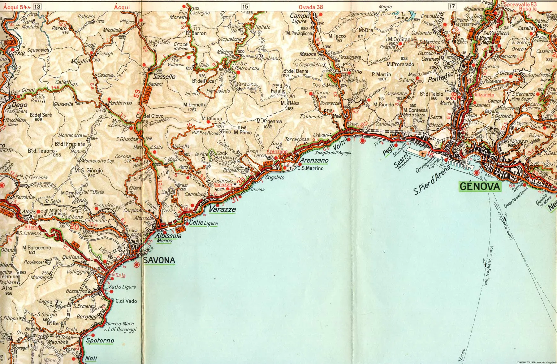 Cartina Geografica Liguria