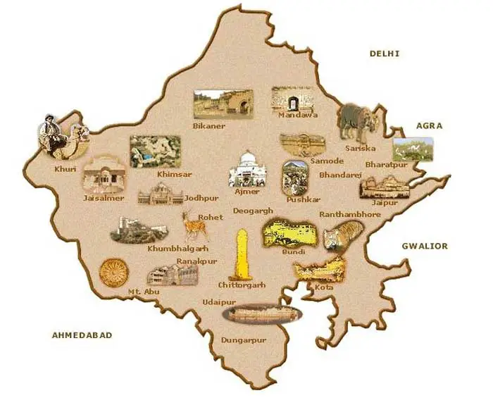 travel map of rajasthan