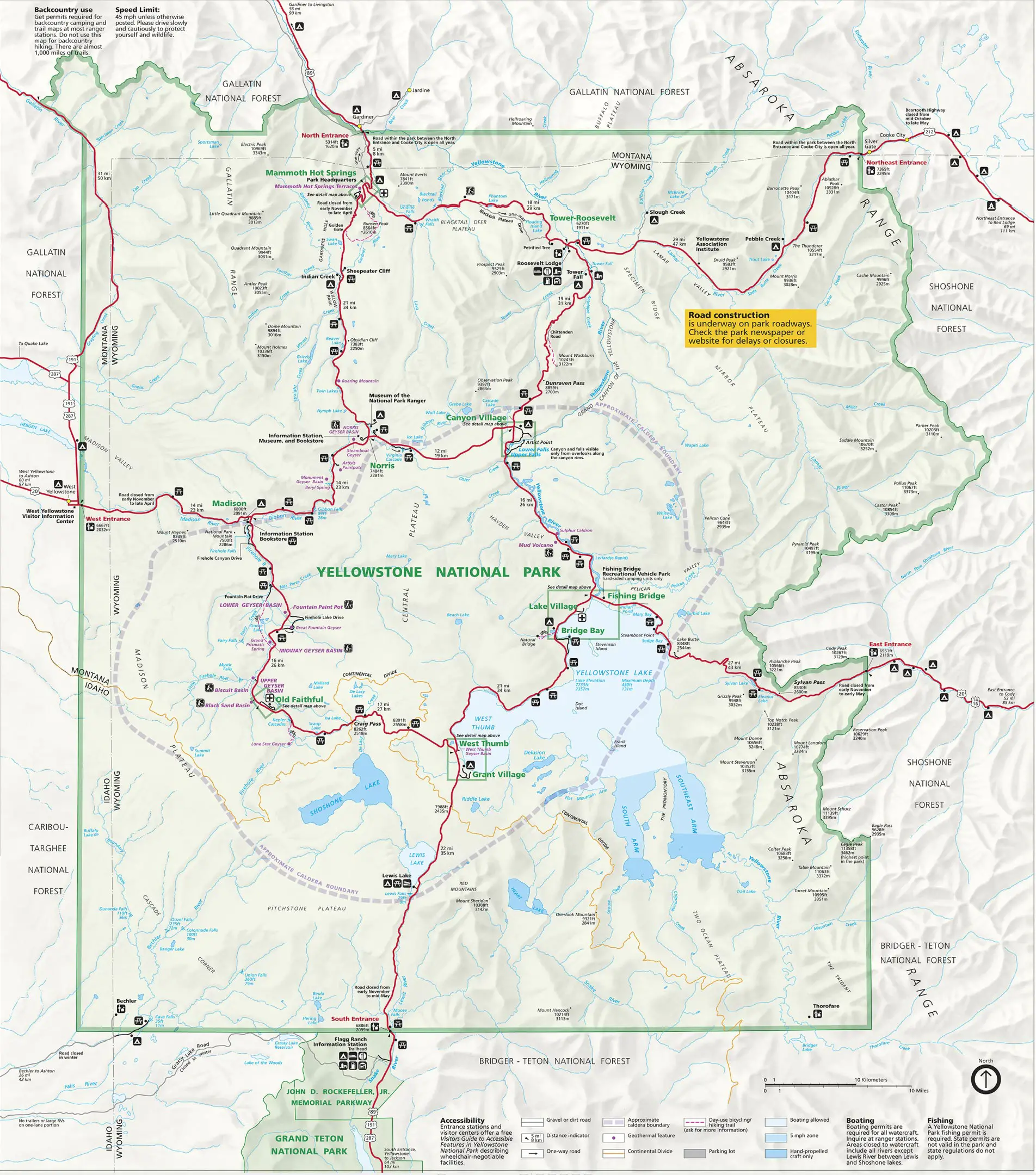 Yellowstone National Park Map • Mapsof.net